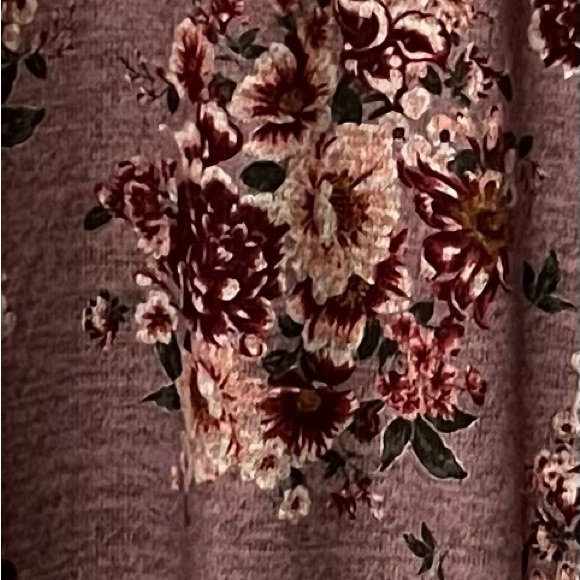 Ultra Flirt Plus Heather Light Purple Floral Print Knit Dress - Picture 14 of 16